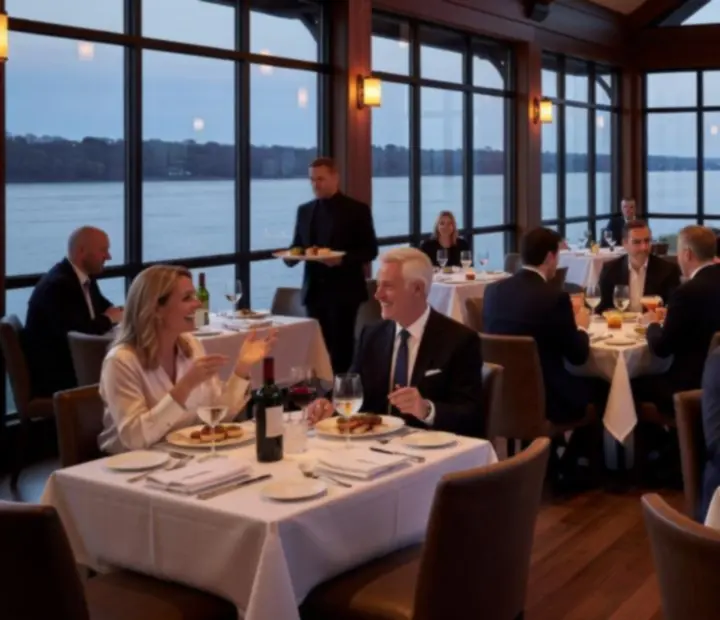 Evening dining pavilion at The Grand River Room